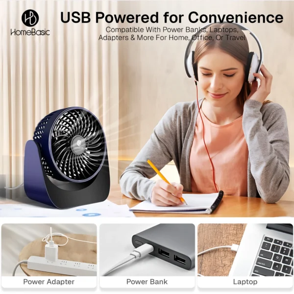 Rechargeable USB Desk Fan – Portable Fan
