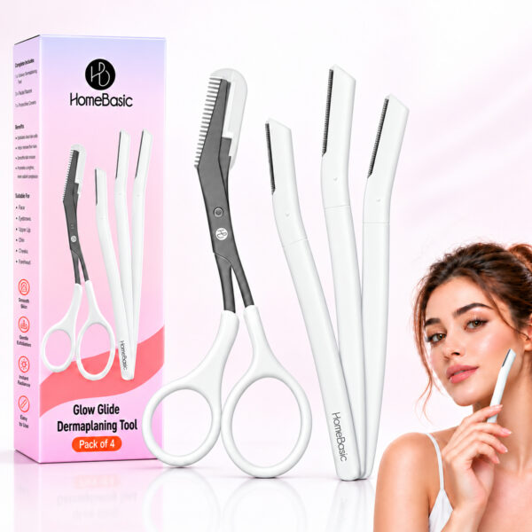 Eyebrow Grooming Kit with Stainless Steel Scissors & Eyebrow Trimmer – Pack of 4