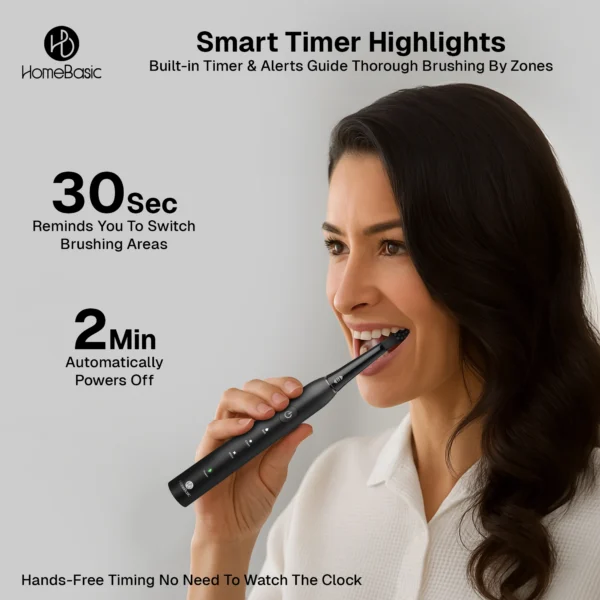 Electric Toothbrush – Sonic Shine, 6 Brush Heads, USB-C