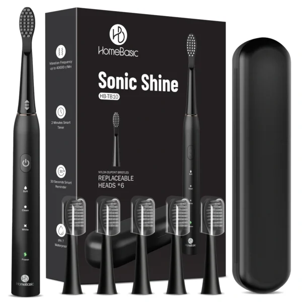 Electric Toothbrush – Sonic Shine, 6 Brush Heads, USB-C