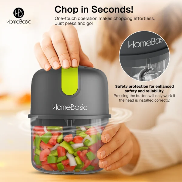 Electric Food Chopper – 250ml Rechargeable Mini Chopper