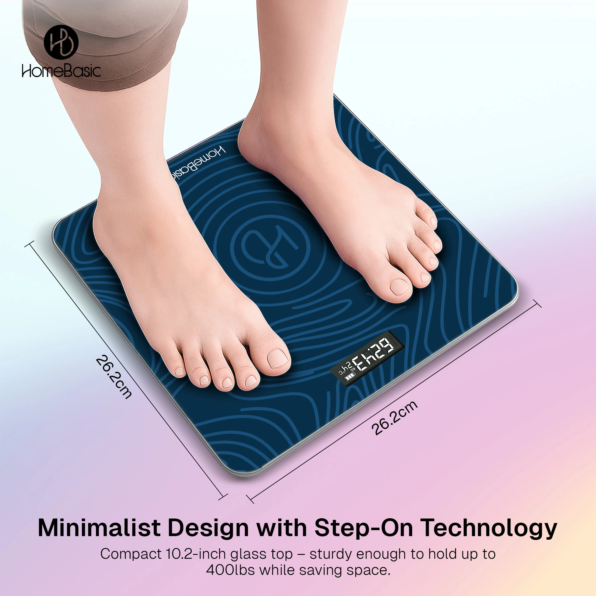 HomeBasic Digital Body Weighing Scale with 180kg capacity, high-precision sensors