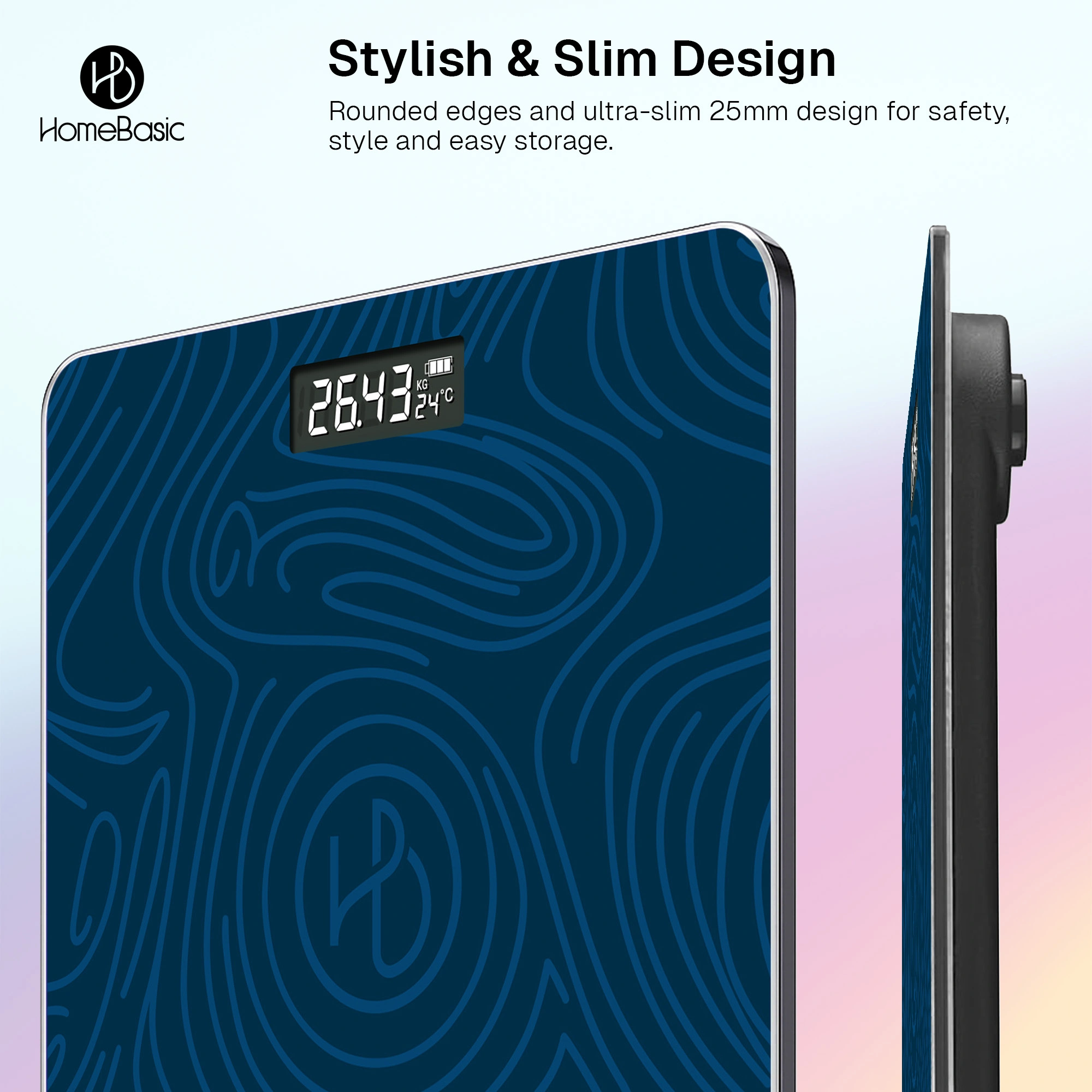 HomeBasic Digital Body Weighing Scale with 180kg capacity, high-precision sensors