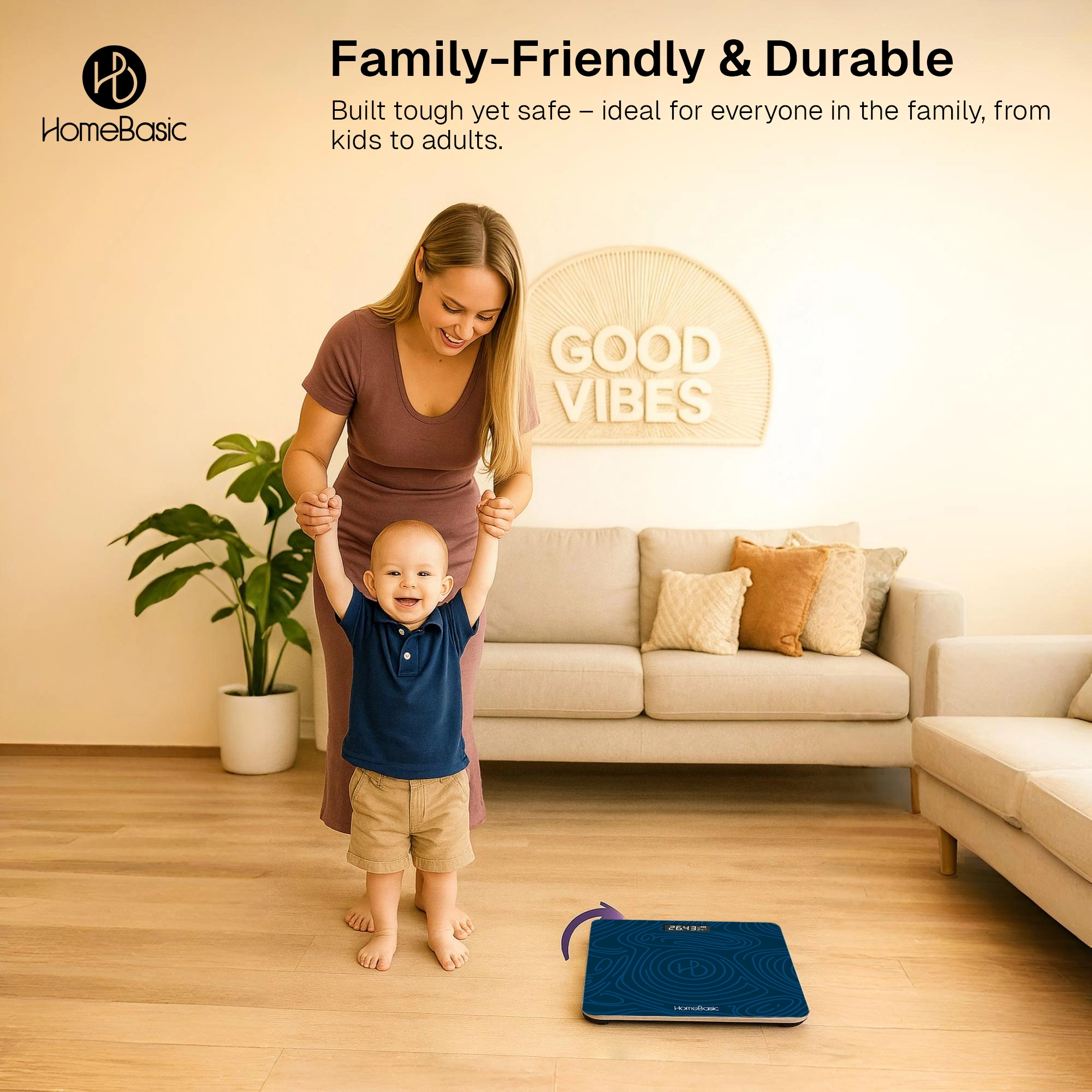 HomeBasic Digital Body Weighing Scale with 180kg capacity, high-precision sensors