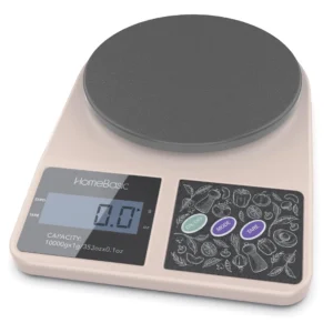 5Kg Digital Food Scale – Grey & Beige | Ultra Precision 0.1g, Tare, Backlit LCD, Multi-Unit