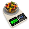 HomeBasic digital food scale in grey & beige. 5Kg max, 0.1g precision, tare function & multi-units