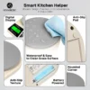HomeBasic digital food scale in grey & beige. 5Kg max, 0.1g precision, tare function & multi-units