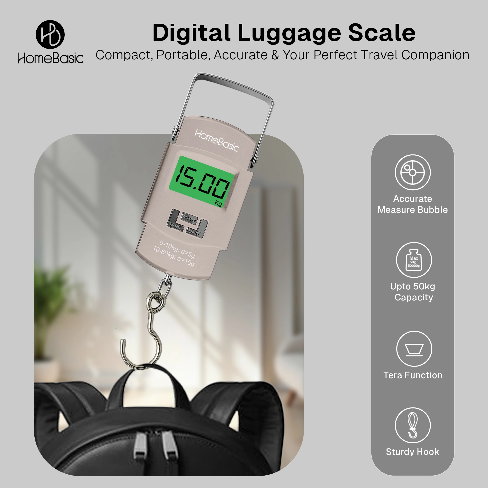 Digital Luggage Weighing Scale 50kg – Portable Travel Scale