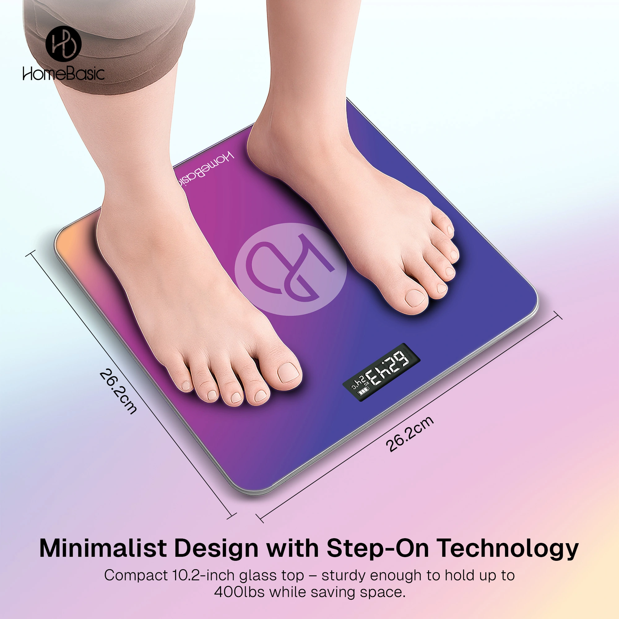 HomeBasic Digital Weight Machine for Body Weight with 180kg Capacity & LCD Display
