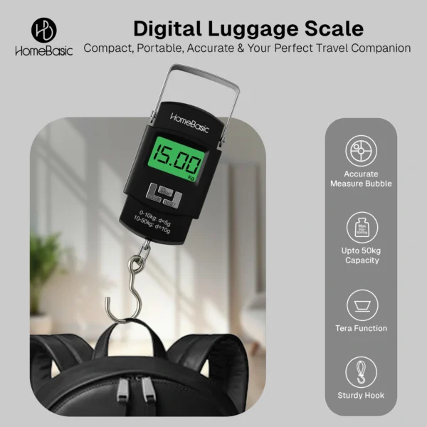 Electronic Luggage Weighing Scale – 50kg Travel Digital Scale with LCD
