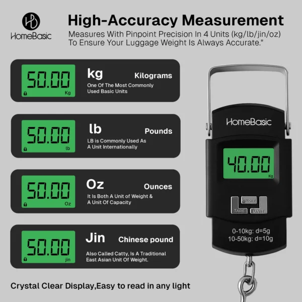 Electronic Luggage Weighing Scale – 50kg Travel Digital Scale with LCD