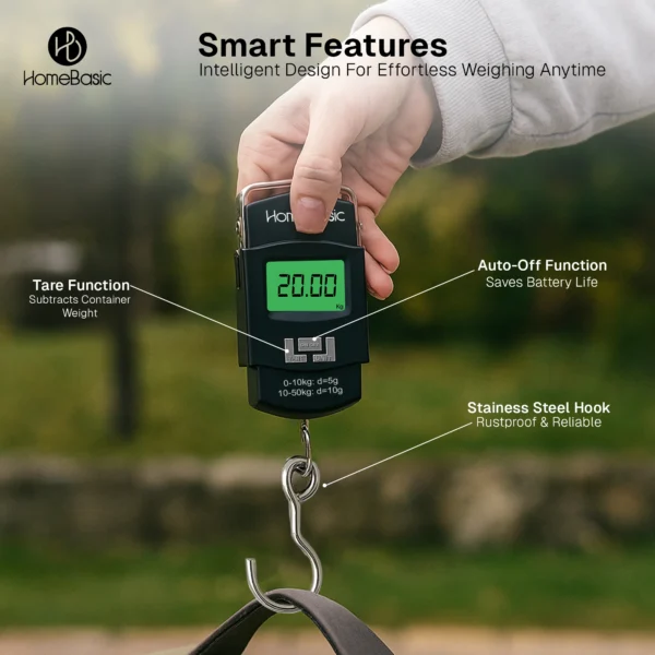 Electronic Luggage Weighing Scale – 50kg Travel Digital Scale with LCD