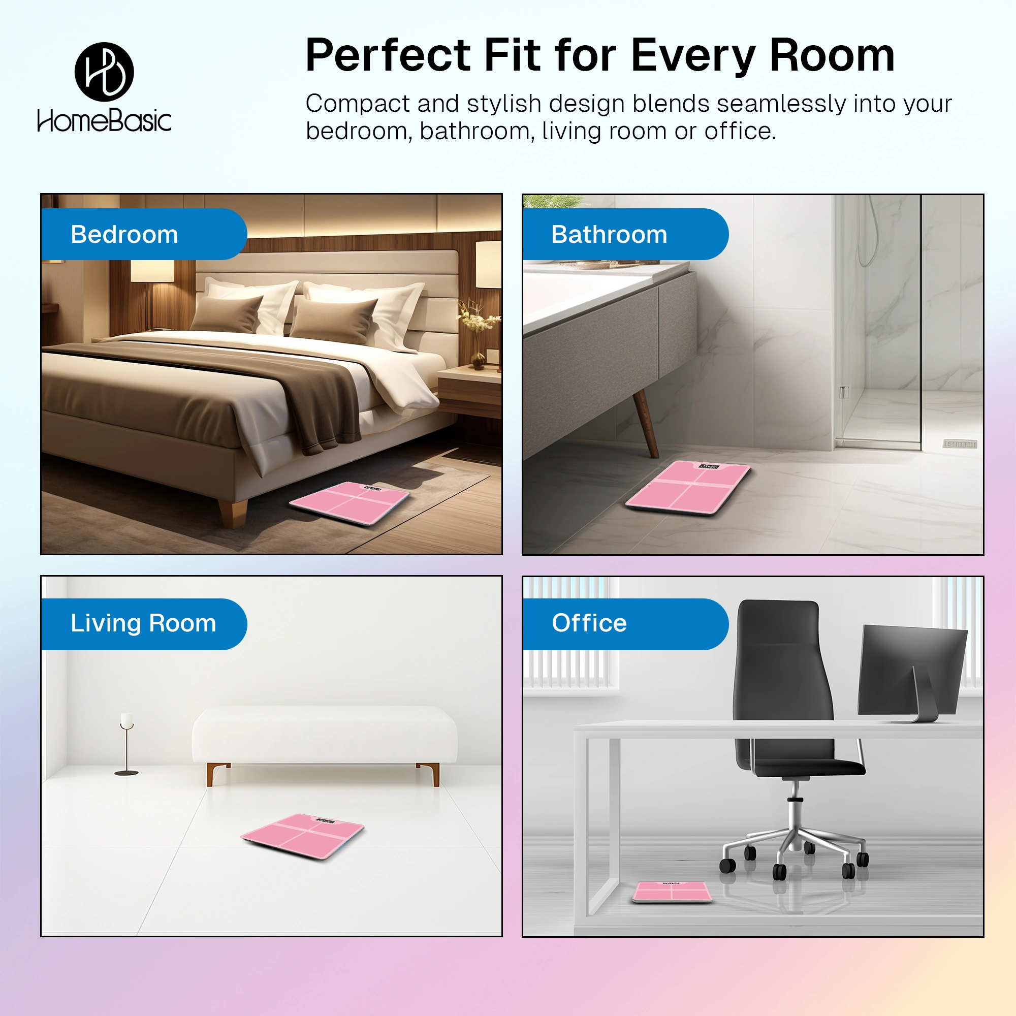 HomeBasic Body Weighing Scale with 180kg capacity, LCD display, step-on activation