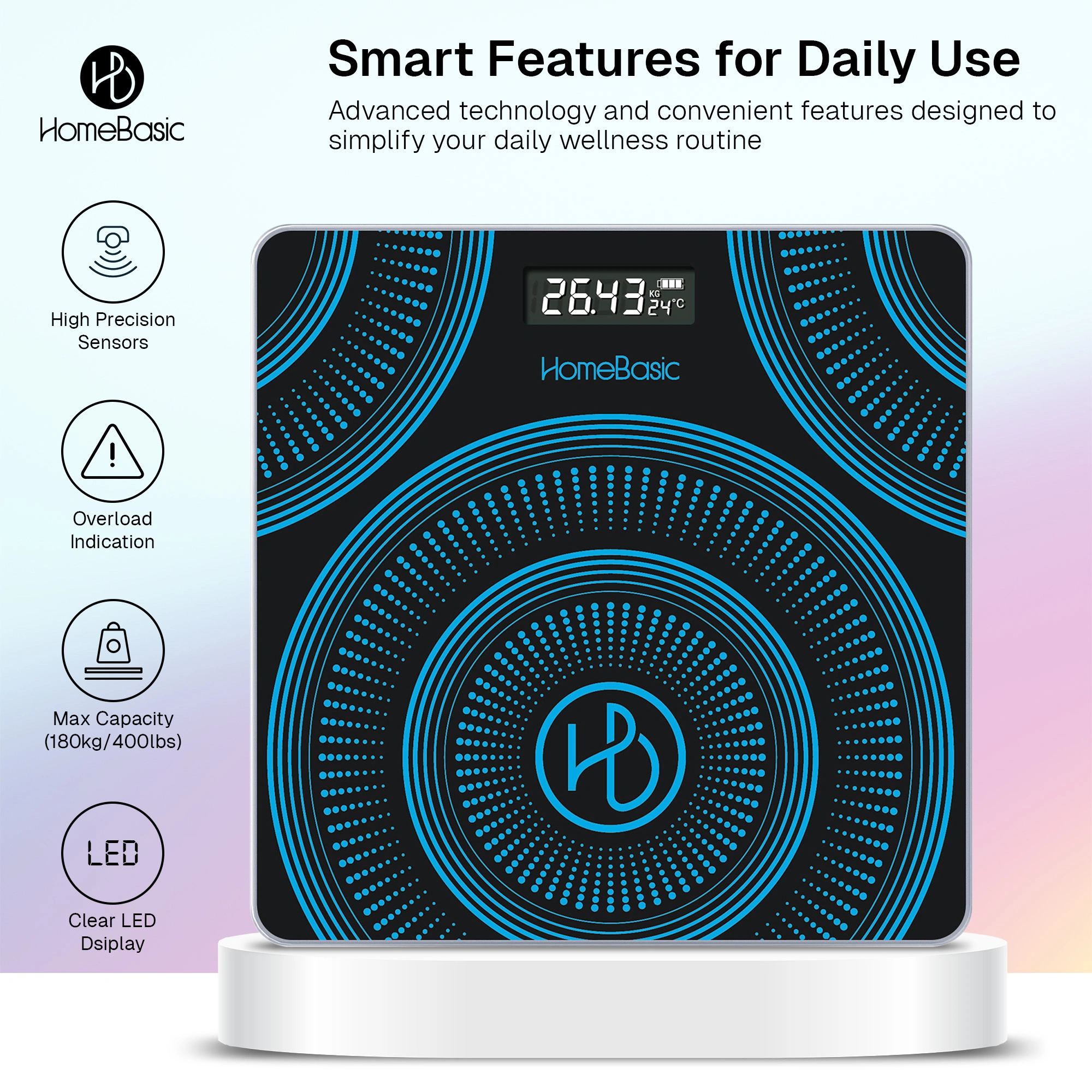 Smart digital weight machine by HomeBasic