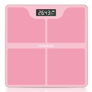 HomeBasic Body Weighing Scale with 180kg capacity, LCD display, step-on activation