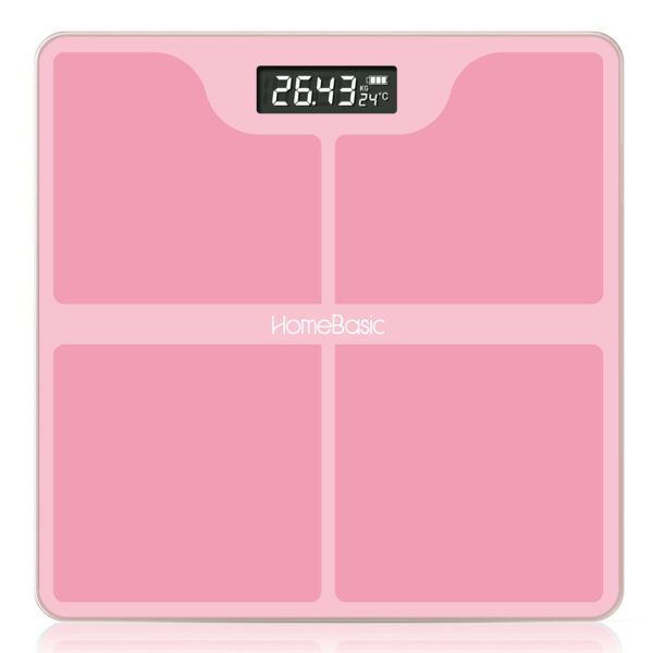 HomeBasic Body Weighing Scale with 180kg capacity, LCD display, step-on activation