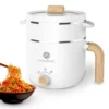 1.5L multi-function electric cooker with 600W rapid heating, SUS304 stainless steel pot, 2-speed firepower, steam rack,