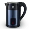 1.7L electric kettle with 1500W rapid boiling, cool touch exterior, locking lid, mesh filter, auto shut-off, overheat protection and 360° rotating base for quick tea and coffee.