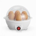 HomeBasic 7-egg electric egg boiler with 350W rapid heating, one-touch operation, auto shut-off, transparent lid and easy-to-clean design for perfect soft to hard boiled eggs.​