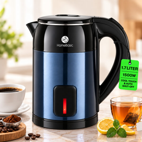1.7L Electric Kettle – 1500W Rapid Boil, Auto Shut-Off & Cool Touch Body