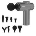 Muscle Mate massage gun with 8 heads, 6 speeds, 3200 RPM deep tissue percussion and USB‑C rechargeable battery for full body pain relief at home or gym